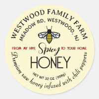 HIVE to HOME Hot Honey Label Bee Spicy Chili