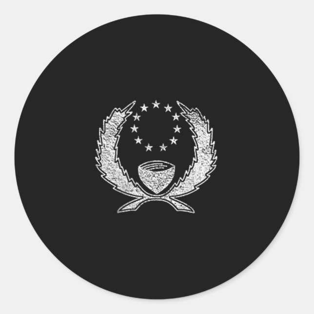 Pegatina Redonda Hnpei Flag Microonesia Hnpean Banner  (Anverso)