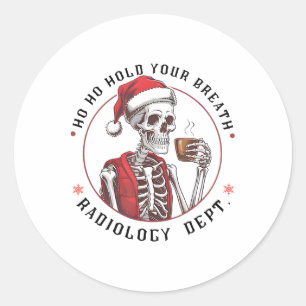 Pegatina Redonda Ho Ho Cómo Sostener Su Skeleton Breath Radiology D