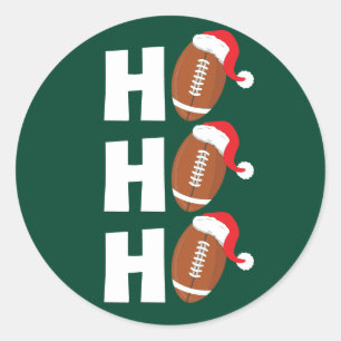 Pegatina Redonda Ho Ho Ho Fútbol Humor Divertido de la Temporada