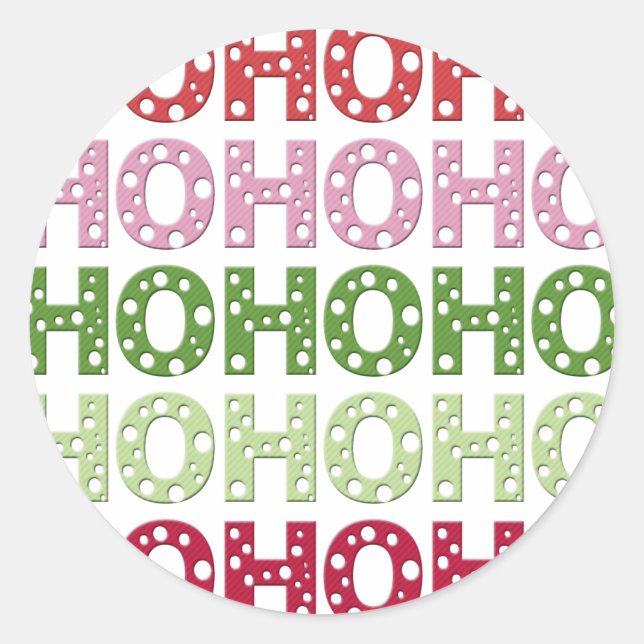Pegatina Redonda Ho Ho Ho Ho (Anverso)