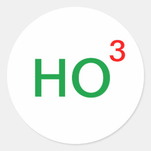Pegatina Redonda Ho Ho Ho Ho al tercer poder