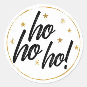 Pegatina Redonda ¡Ho ho ho ho! Estrellas doradas