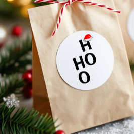 Pegatina Redonda Ho Ho Ho Ho: Feliz Navidad