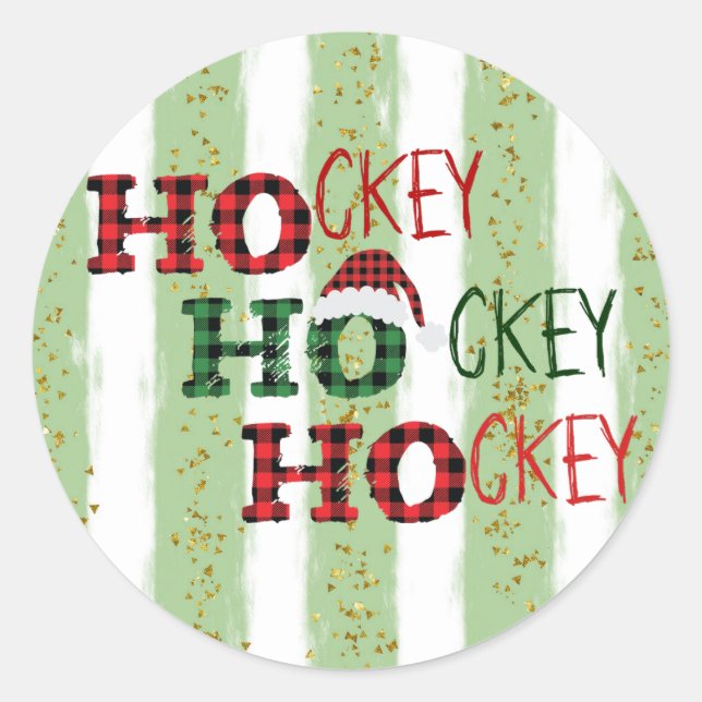 Pegatina Redonda Ho Ho Ho Ho - Hockey sobre hockey sobre hockey (Anverso)