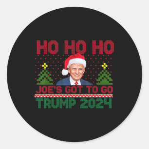 Pegatina Redonda Ho Ho Ho Ho Joes Tiene Que Ir A Trump 2024 Diverti