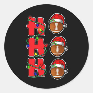 Pegatina Redonda Ho Ho Ho Ho Santa Hat Navidades de la pelota de fú