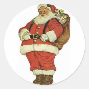 Pegatina Redonda Ho Ho Ho Santa Claus