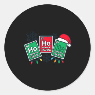 Pegatina Redonda Ho Ho Profesor de Ciencia Divertido Navidad Químic