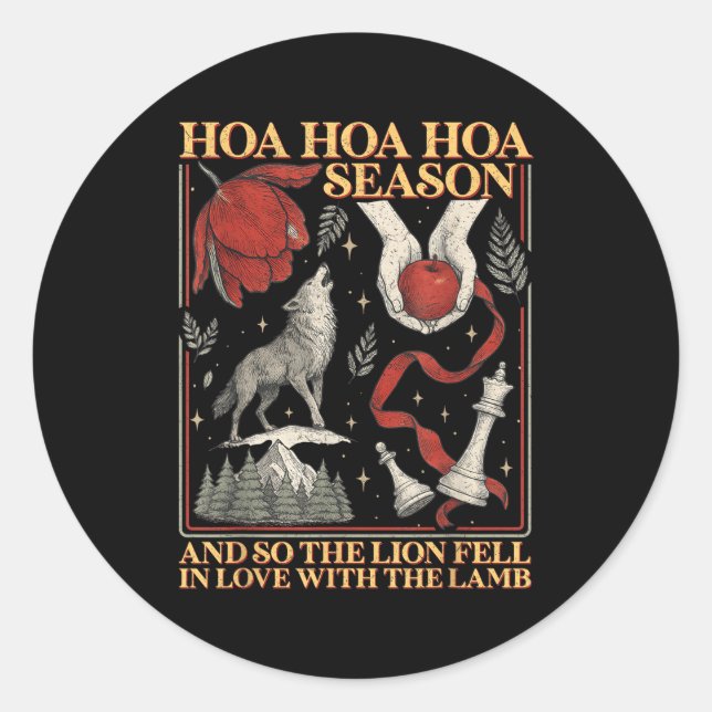 Pegatina Redonda Hoa Hoa Hoa Season Vamres City Of Forks Book Lover (Anverso)