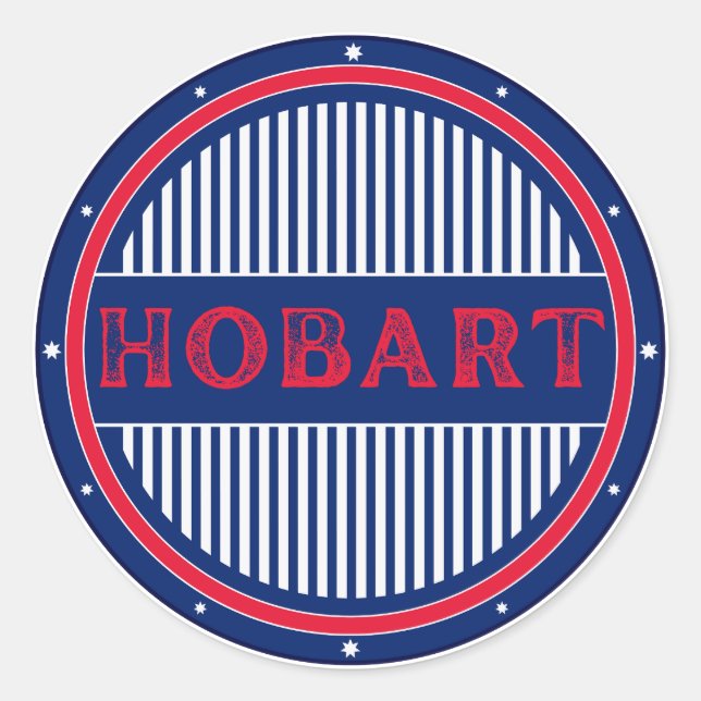 Pegatina Redonda Hobart City Pride Emblem – Australian Identity (Anverso)