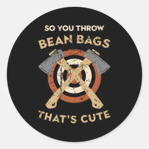 Pegatina Redonda Hobby Ax Throwing Chet Y Ax Lumberjack