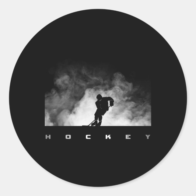 Pegatina Redonda Hockey (Anverso)