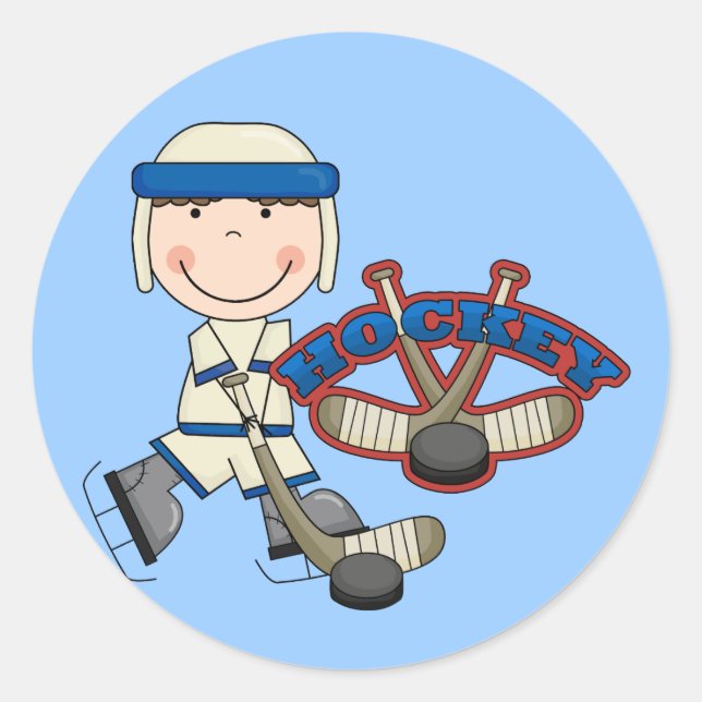 Pegatina Redonda HOCKEY - Camisetas y regalos para niños (Anverso)