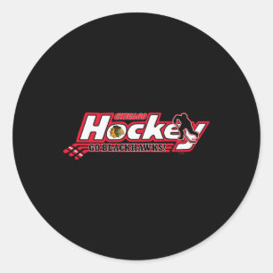 Pegatina Redonda Hockey Chicago Blackhawks Negro Licencia Oficial