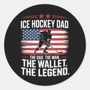 Pegatina Redonda Hockey Dad La Cartera, Padre de Hockey sobre Hielo