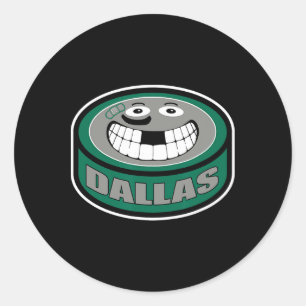 Pegatina Redonda Hockey Dallas Texas Niño Divertido Adulto Disco So