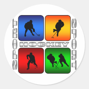 Pegatina Redonda Hockey espectacular