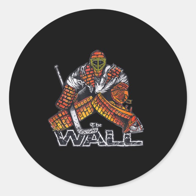 Pegatina Redonda Hockey Goalie THE WALL goaltending (Anverso)