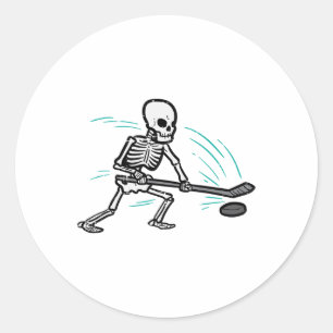 Pegatina Redonda Hockey Halloween Halloween hombres hombres niños n