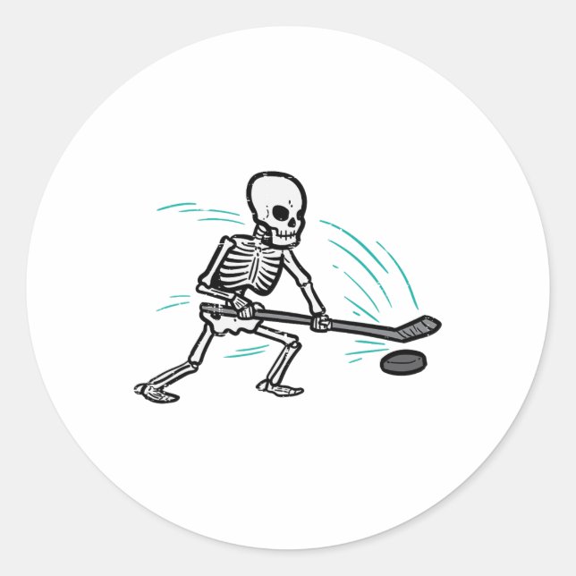 Pegatina Redonda Hockey Halloween Halloween hombres hombres niños n (Anverso)