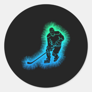 Pegatina Redonda Hockey Hockey sobre Hielo Niños Juventud Chicos