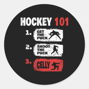 Pegatina Redonda Hockey - Jugador de Hockey - Hockey Divertido