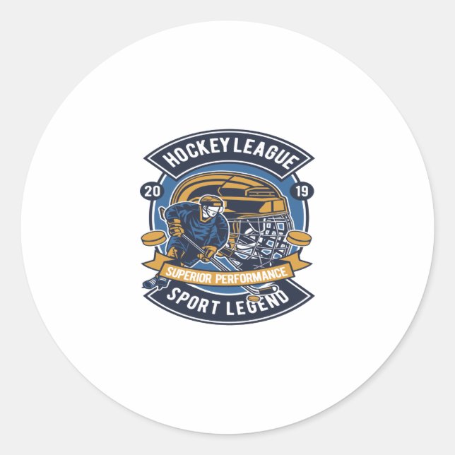 Pegatina Redonda Hockey League (Anverso)