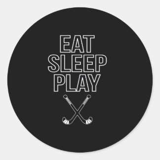 Pegatina Redonda Hockey Lover | Comer, Dormir Y Jugar Hockey