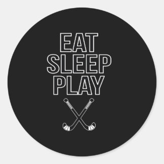 Pegatina Redonda Hockey Lover | Comer, Dormir Y Jugar Hockey