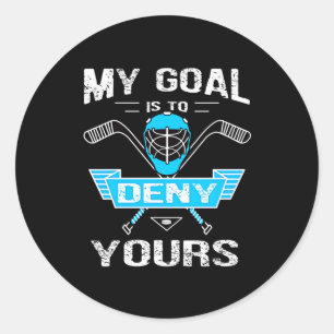 Pegatina Redonda Hockey Lover Mi Objetivo Es Negar La Tuya
