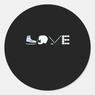 Pegatina Redonda Hockey Lover   Realmente Me Encanta Jugar Hockey