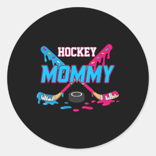 Pegatina Redonda Hockey Mamá Hockey Helado Goteo Chicos Hockey sobr