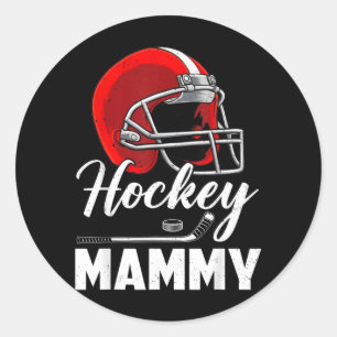 Pegatina Redonda Hockey Mamá Jugador de Hockey Familia Combinación
