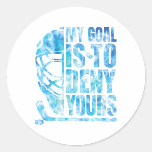 Pegatina Redonda Hockey Mi Meta Es Negar La Tuya Funny Goalie Chico