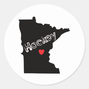 Pegatina Redonda Hockey Minnesota