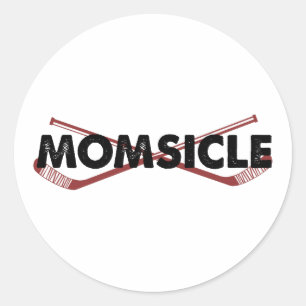 Pegatina Redonda Hockey Mom Momsicle