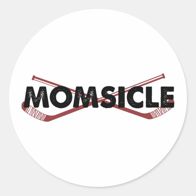 Pegatina Redonda Hockey Mom Momsicle (Anverso)