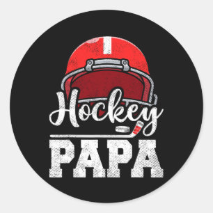 Pegatina Redonda Hockey Papa Jugador de Hockey Día del Padre