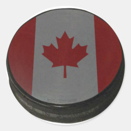 Pegatina Redonda Hockey Puck canadiense