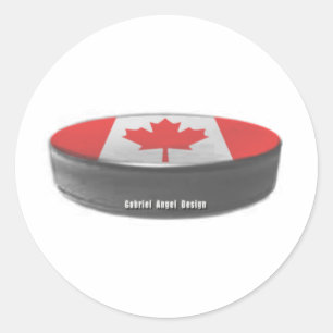 Pegatina Redonda Hockey sobre césped de Canadá