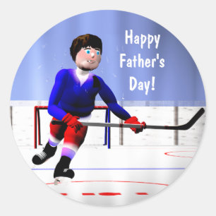 Pegatina Redonda Hockey sobre césped para el padre