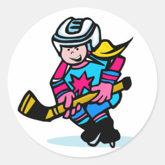 Pegatina Redonda Hockey sobre chicas