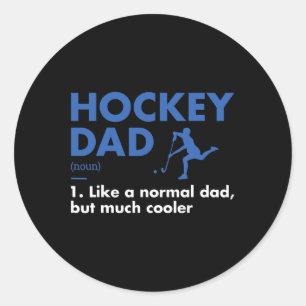 Pegatina Redonda Hockey sobre definición de padre deportivo