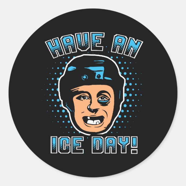 Pegatina Redonda Hockey sobre hielo (Anverso)