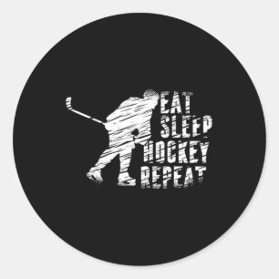 Pegatina Redonda Hockey sobre hielo de la cosecha de Guay Repetició