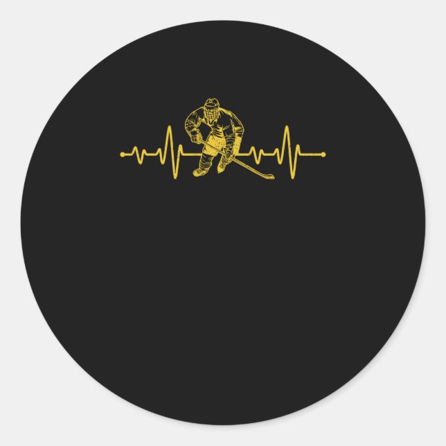 Pegatina Redonda Hockey sobre hielo de pulso para aficionados a los (Anverso)