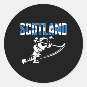 Pegatina Redonda Hockey sobre hielo Escocia Jersey Equipo de hockey