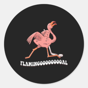 Pegatina Redonda Hockey sobre hielo flamenco
