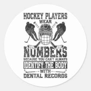 Pegatina Redonda Hockey sobre hielo Jugadores de hockey vintage lle